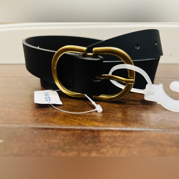 NEW! Old Navy Black Double O Belt - Picture 1 of 2